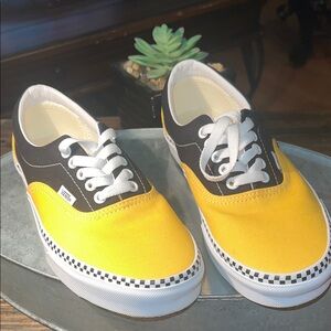 Vans Checkerboard Yolk Yellow/True White Canvas Skate Shoes